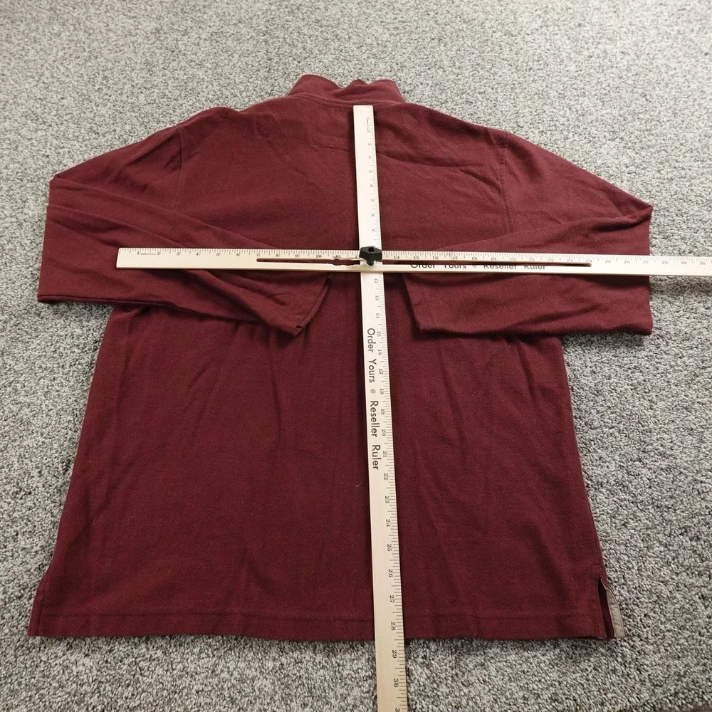 VTG LL Bean Sweater Mens L Red 1/4 Zip‎ Mock Neck Knit Pullover Outdoor Hiking
